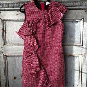 MSGM Houndstooth Wool Sleeve Dress Size 44